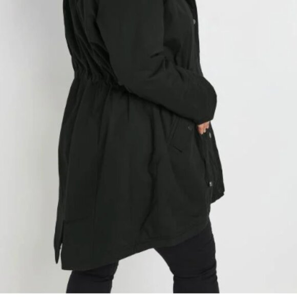 BUMP IT UP MATERNITY Black Fur Trim Parka, Size US 22-24 - Picture 5 of 6